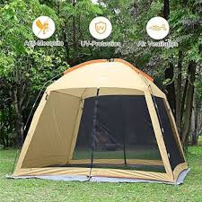 3.3m × 3.3m × 2.4m Large Pop-Up Gazebo Screen Tent – Portable Camping Shelter with Mosquito Mesh & Removable Sunshade Panels