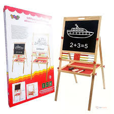 2-in-1 Wooden Educational Blackboard – Double-Sided Revolving Drawing & Writing Board for Kids, Learning & Creative Play