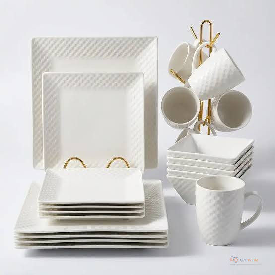 24-Piece Ceramic Dinner Set – Complete Tableware Set for Home Dining