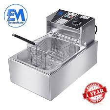 Electromate 6L Single Deep Fryer | Commercial Electric Frying Machine for Home & Business