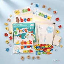 Wooden Alphabet Flash Cards Word Match Game – Spelling Learning Toy for Kids, Letter Recognition & Early Learning