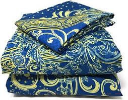 6×7 Patterned Cotton Bedsheet Set – 2 Bedsheets and 4 Pillowcases for King-Size Beds
