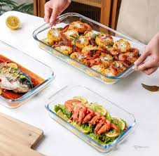 Generic 2Pcs Heat Resistant Glass Bake Pan Set – Oven Baking & Cooking Dishes for Home Kitchen